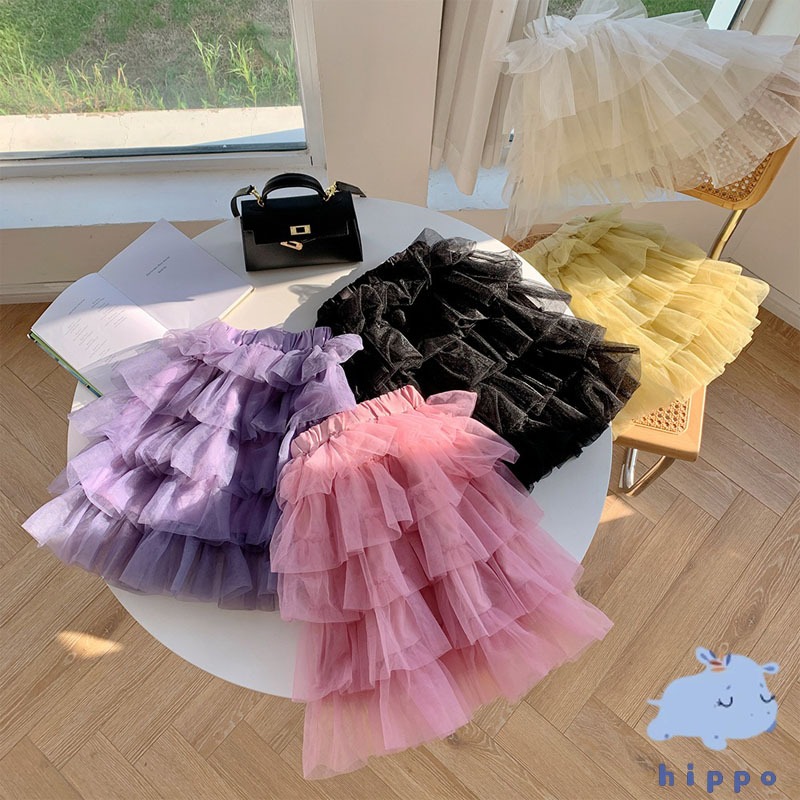 กระโปรงเด็กผู้หญิง กระโปรงระบาย เจ้าหญิง ฟรุ้งฟริ้ง Girls' skirts【Hippobaby20】