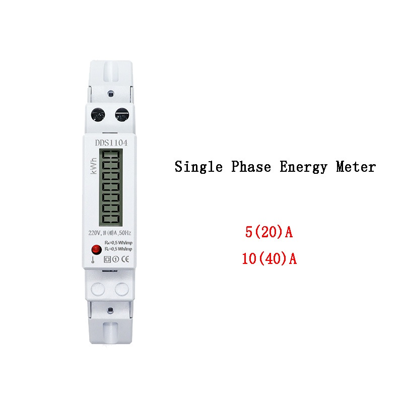 DDS1104 5(20)A 10(40)A Single Phase Energy Meter AC 220V 50Hz 1P2W LCD Digital Wattmeter การใช้พลังงาน kWh Meter