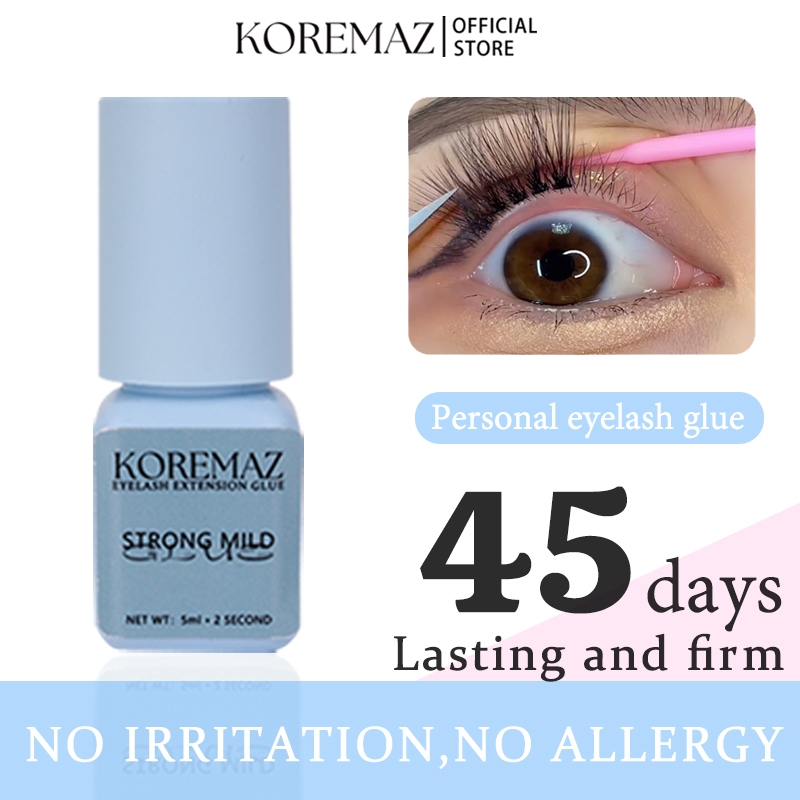KOREMAZ กาวต่อขนตา กลิ่นไม่กระตุ้น สีดํา ติดทนนาน 5 มล. สําหรับผู้เริ่มต้น