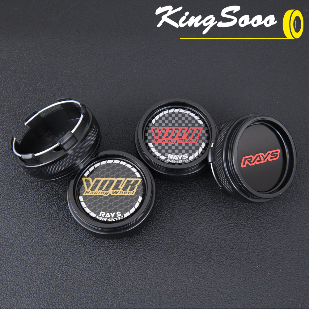 1ห่อ/4ตัว JDM แข่งรถ ขนาดขา 62มม RAYS ขอบ ฝาปิดดุมล้อ ฝาครอบดุมล้อ VOLK สติกเกอร์ ครอบดุมล้อตัวสูง สีดํา & สีเงิน