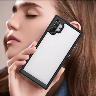 Samsung Galaxy Note 10 Plus + Note10 อะคริลิค ด้านหลัง เคสใส นิ่ม ซิลิโคนแข็ง เคสกันกระแทก ขอบถุงลมนิรภัย ป้องกันการหล่น ป้องกันกล้อง ที่มีสีสัน ฝาหลัง
