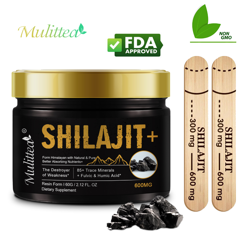 Mulittea Pure Organic Himalayan Shilajit Resin Fulvic Acid เรซินชิลาจิตหิมาลายันบริสุทธิ์ที่อุดมไปด้วยกรดฟุลวิกช่วยเพิ่มภูมิคุ้มกันสนับสนุนการเผาผลาญ