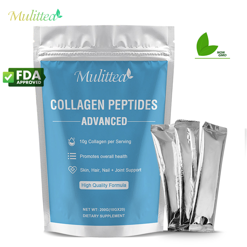 Mulittea Advanced Collagen Peptides Powder ขั้นสูง คอลลาเจน ผงเสริม ผงคอลลาเจน สุขภาพ ผม ผิว เล็บ กระดูกและข้อ