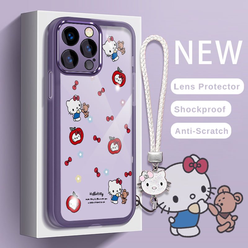 เคสโทรศัพท์มือถือ กันกระแทก ลายการ์ตูนคิตตี้ พร้อมขาตั้ง สําหรับ OPPO A3 Pro A80 A3X A79 A38 A18 A15 A16 A17 A57 2022 4G A78 A58 A7 A5S A12 A76