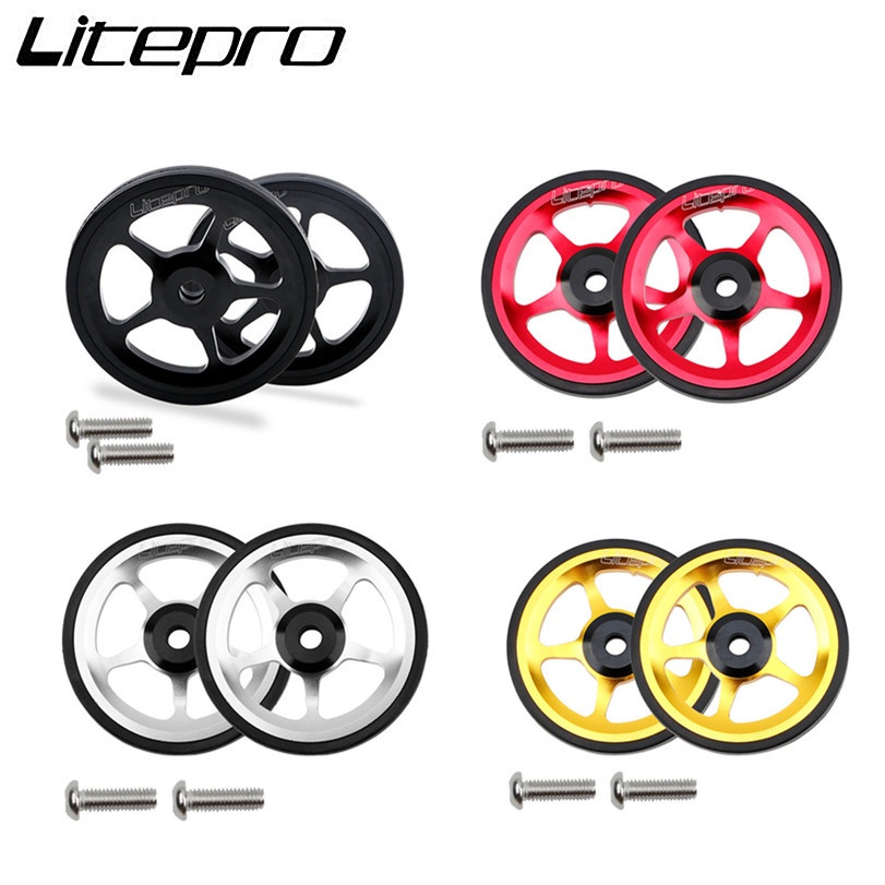 Litepro อะไหล่ล้อจักรยาน อะลูมิเนียมอัลลอย CNC น้ําหนักเบา สําหรับจักรยานพับได้ Brompton 2 ชิ้น