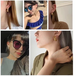48 ชิ้นที่ละเอียดอ่อนต่างหูห่วงชุดโลหะผสม 18KGold Plated เครื่องประดับ Vintage Elegant สไตล์ต่างหูเครื่องประดับอุปกรณ์เสริมของขวัญสําหรับผู้หญิง