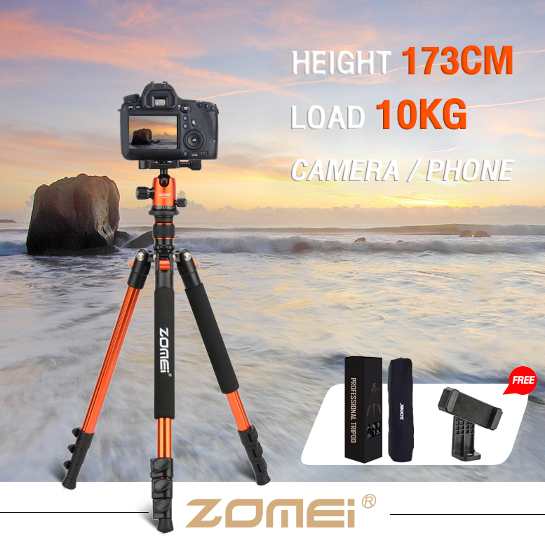 ขาตั้งกล้อง Zomei Series Q444/Q555/Q666 Camera tripod ขาตั้งกล้องอลูมิเนียมแมกนีเซียมสำหรับวิดีโอและภาพถ่าย DSLR ขากล้องมือถือ ขาตั้งกล้องliveสด ขาตั้งกล้อ