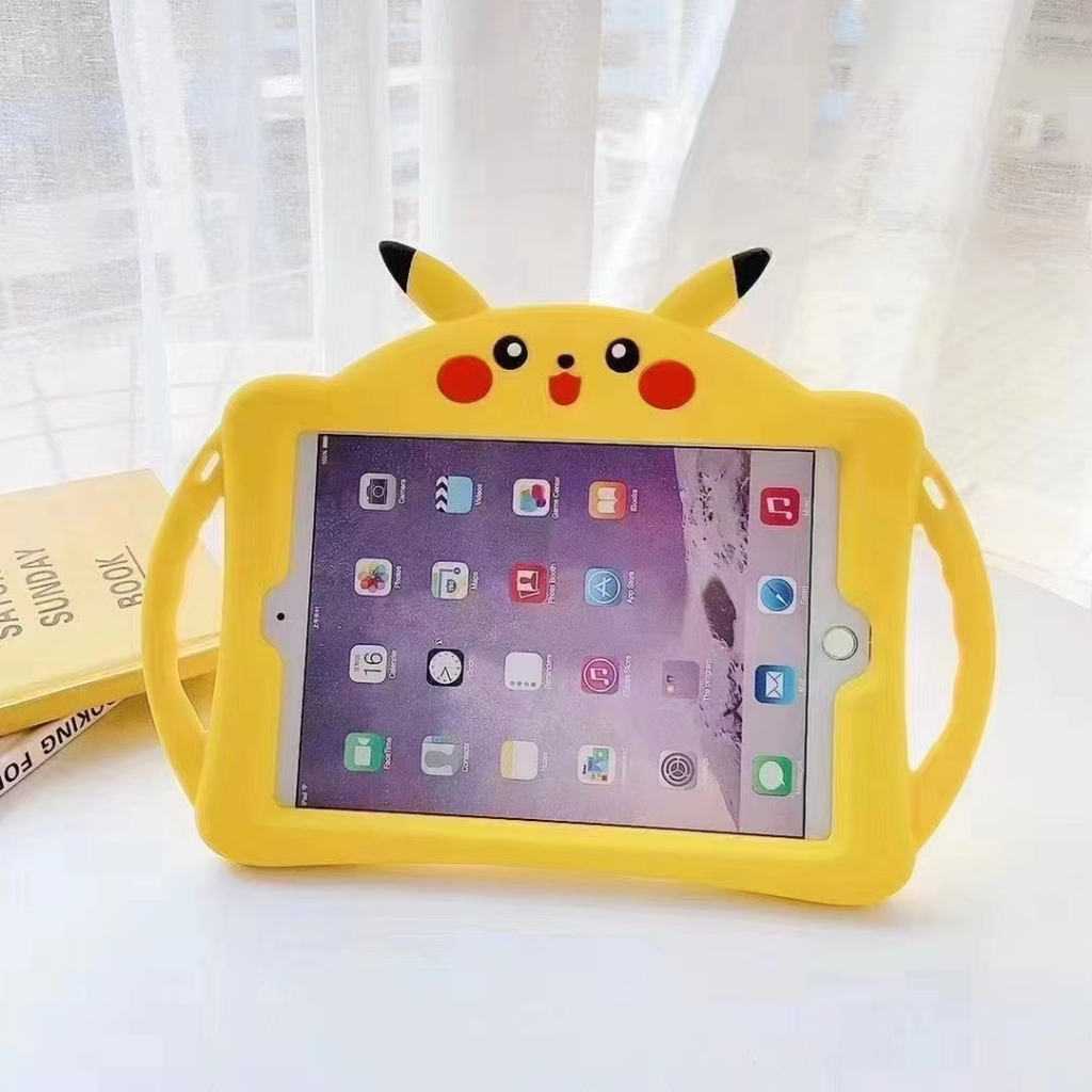 Case For Huawei Matepad T10 T10S Matepad 10.4 11 Pro 10.8 M6 10.8 Honor Pad 8 (2022) 12.0" HEY-W09 Huawei Tablet 8 Soft Rubber Portable Cute Pikachu Stand Shockproof Cover