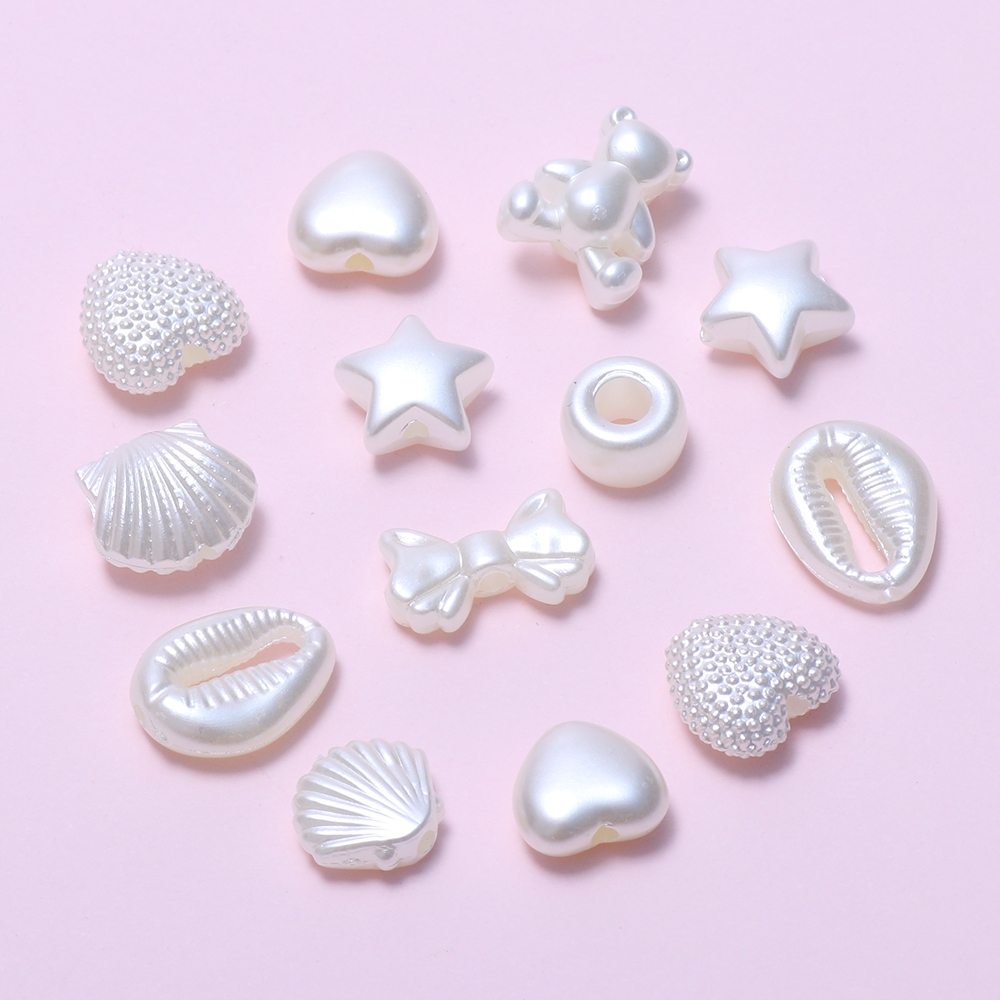 ลูกปัดมุกอะคริลิค รูปดาวห้าแฉก 30 ชิ้น สําหรับทําเครื่องประดับ