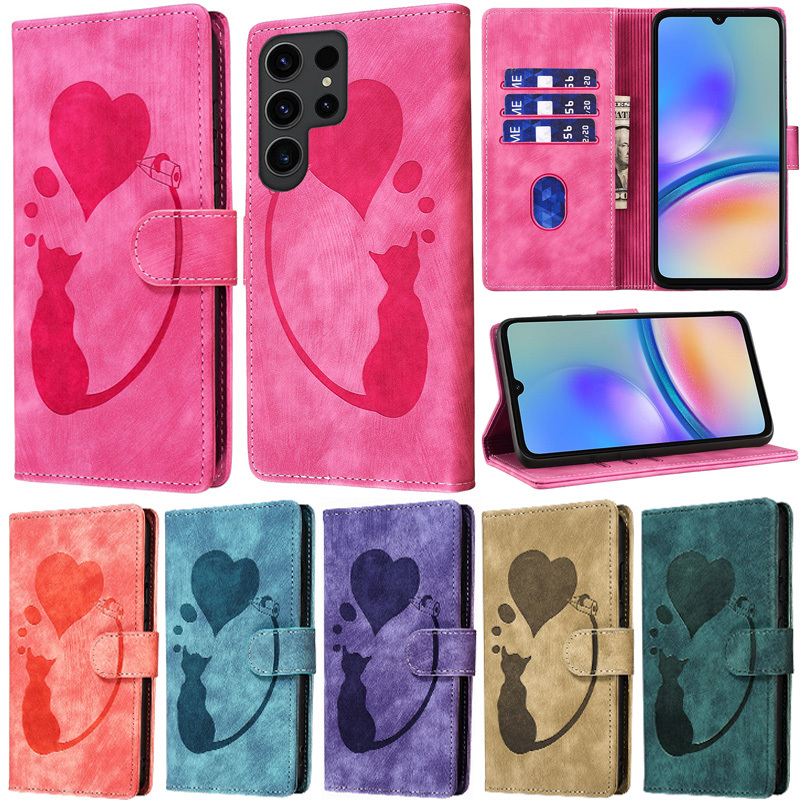 เคสโทรศัพท์หนัง PU นิ่ม ฝาพับ พร้อมช่องใส่บัตร ตั้งได้ สไตล์เรโทร หรูหรา สําหรับ Samsung Galaxy S23 FE S24 Ultra S24 Plus S23 Plus S22 Plus S21 Plus S20 FE S24+