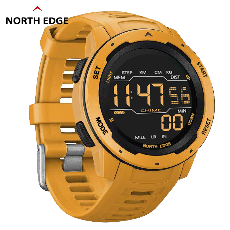 North EDGE Mars นาฬิกาข้อมือจับเวลา นับก้าวเดิน แคลอรี่ กันน้ํา 50 เมตร สําหรับผู้ชาย