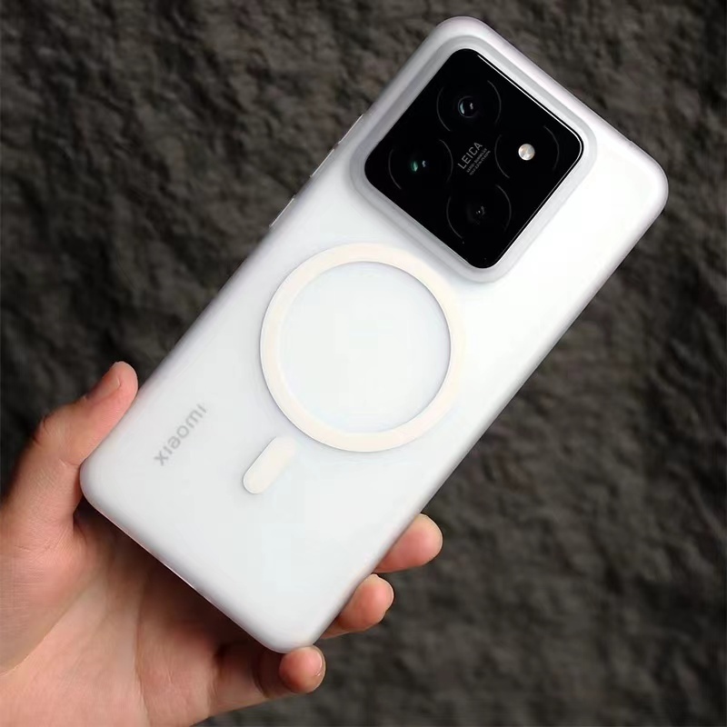 ไม่เหลือง Hard Magnetic Case สําหรับ XiaoMi 15 13 14 Ultra Mi 17 Pro Max Casing Simple Fashion Slim Translucent Matte PC Anti ลายนิ้วมือฝาครอบ