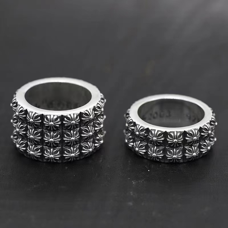 [รุ่นสูง พร้อมส่ง] แหวนแฟชั่น แบบสองชั้น สไตล์พังก์ เรโทร สําหรับผู้ชาย