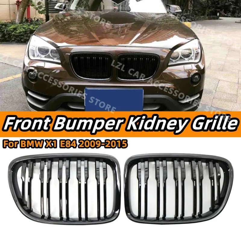 สําหรับ BMW X1 E84 2009-2015 กระจังหน้ารถยนต์ ABS อุปกรณ์เสริม กระจังหน้า ตะแกรง ชุดแถบสี​ครอบกระจังหน้ารถ