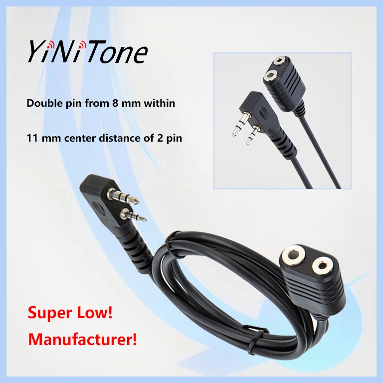 Prolong ชุดหูฟังไมโครโฟน 2 Pin สําหรับวิทยุสื่อสาร Kenwood BaoFeng UV5R BF888s