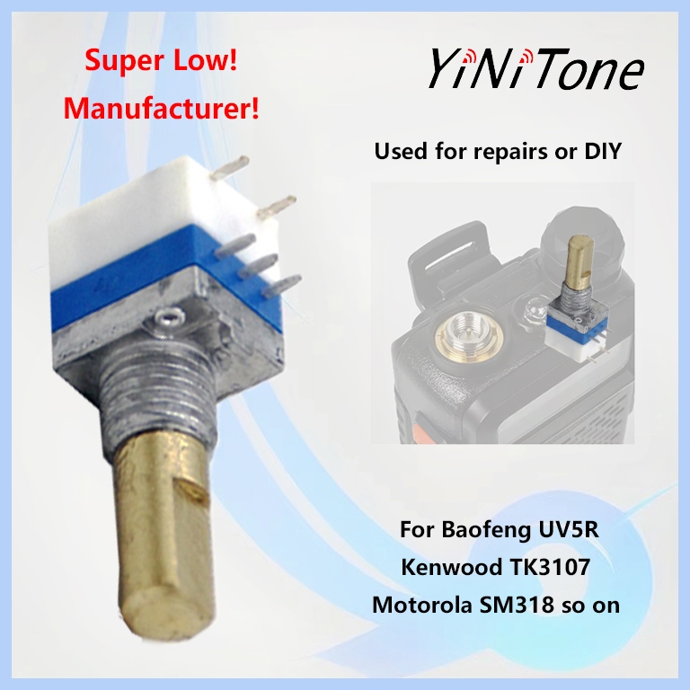 อะไหล่ลูกบิดควบคุมเสียงวิทยุสื่อสาร Motorola SM318 GP2000 Baofeng UV5R 777S Kenwood TK3107 TK3207 DI