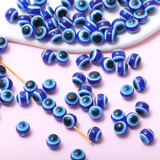 ลูกปัดเรซิ่น ทรงกลม ลายตาชั่วร้าย ขนาด 6 มม. 8 มม. 10 มม. สํ…