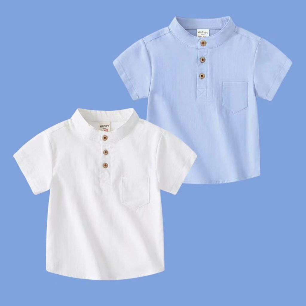 【จัดส่งจากประเทศไทย】เสื้อโปโลแขนสั้นสำหรับเด็ก ผลิตจากผ้าฝ้าย 100% สวมใส่สบาย เหมาะสำหรับเด็กชายในการใส่เล่นหรือใส่ในโอกาสทางการ