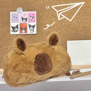 กระเป๋าดินสอ ลายการ์ตูนน่ารัก ผ้ากํามะหยี่ขนนิ่ม สําหรับนักเรียน ปากกา เครื่องเขียน