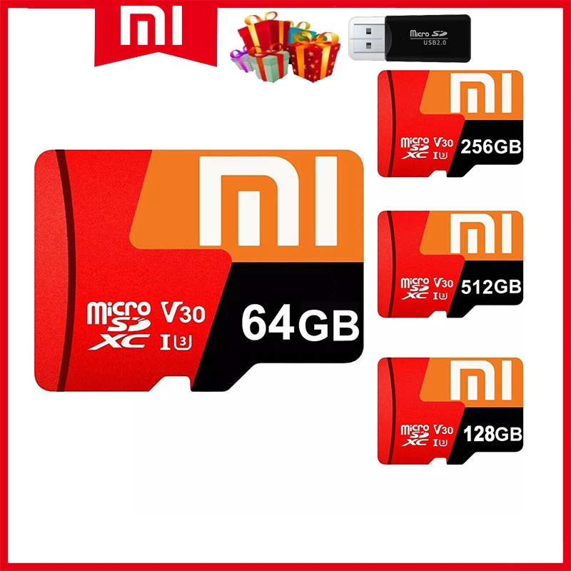 Xiaomi การ์ดหน่วยความจํา micro SD ความเร็วสูง 128GB 64GB 256GB 512GB 32GB micro TF การ์ดหน่วยความจําแฟลช 2TB 1TB 8GB 16GB class 10 การ์ดหน่วยความจําเข้ากันได้กับคอมพิวเตอร์มือถือและอุปกรณ์อื่นๆ