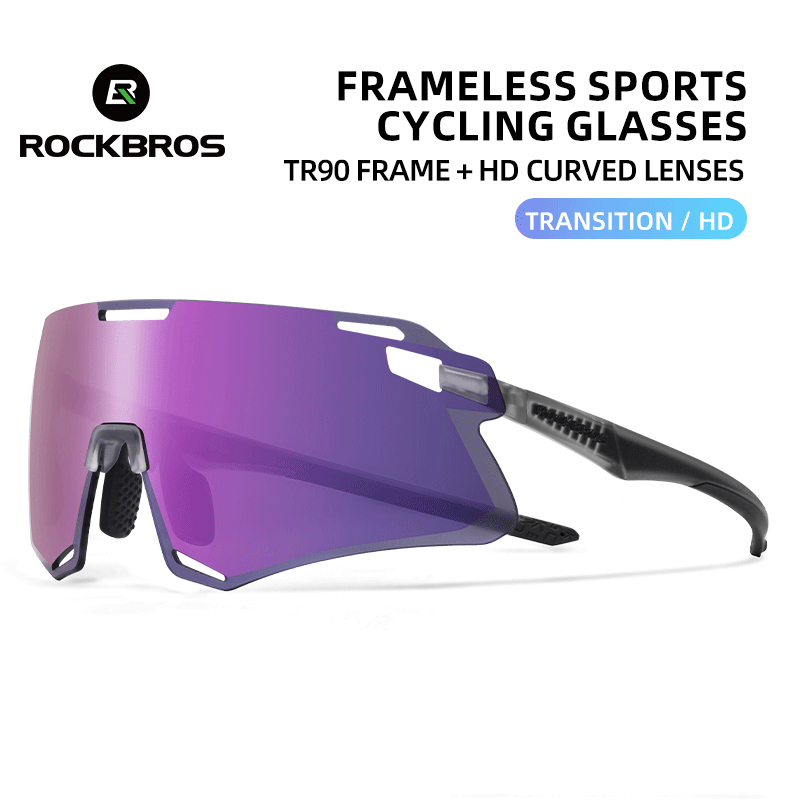【TH Delivery】Rockbros แว่นตากันแดด ไร้กรอบ ความละเอียดสูง สําหรับขี่จักรยาน MTB
