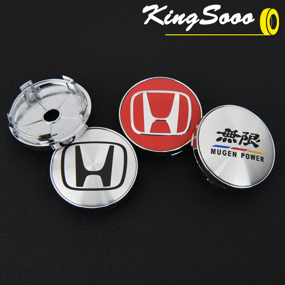 1ห่อ/4ตัว เส้นผ่าศูนย์กลางภายนอก 60มม(ขนาดขา 55มม) ฝาปิดดุมล้อ MUGEN โลโก้ สําหรับ ฮอนด้า ฝาครอบดุมล้อ ดุมล้อรถยนต์ สีดํา & สีเงิน