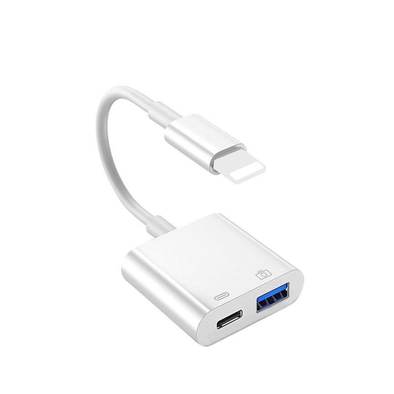 คุณได้รับ ของขวัญ 1 ชิ้น，สายซิลิโคนสำหรับมัดรวมสายชาร์จ，IP-2in1 OTG PD/LT+USB3.0 อะแดปเตอร์ สามารถใช้สําหรับการชาร์จโทรศัพท์มือถือการถ่ายโอนข้อมูลคอมพิวเตอร์ สายเคเบิลอะแดปเตอร์ถ่ายโอน