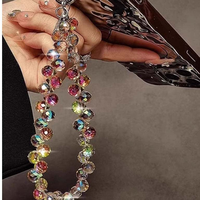 เคสโทรศัพท ์ ที ่ สวยงาม โซ ่ พวงกุญแจ โซ ่ ลูกปัดขนาดเล ็ กสีสันสดใส โซ ่ เคสโทรศัพท ์ โปร ่ งใส