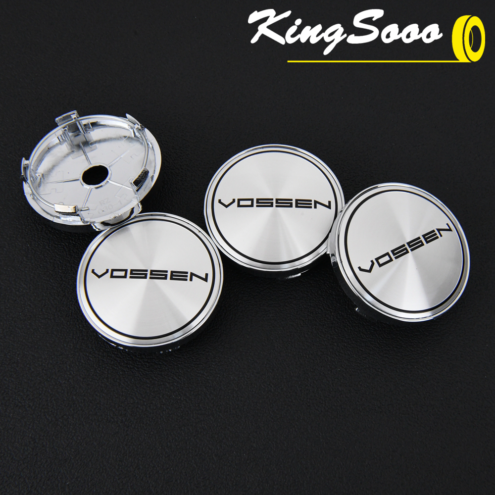 1ห่อ/4ตัว เส้นผ่าศูนย์กลางภายนอก 60มม(ขนาดขา 55มม) ฝาปิดดุมล้อ VOSSEN โลโก้ แบบ ฝาครอบดุมล้อ สําหรับ ดุมล้อรถยนต์ สีดํา & สีเงิน