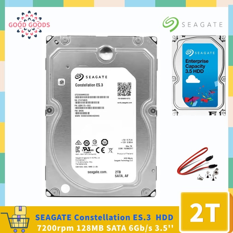 Seagate แคช SATA 6Gb/s ES.3 2TB 3.5 HDD (ST2000NM0033) 7200rpm 128MB