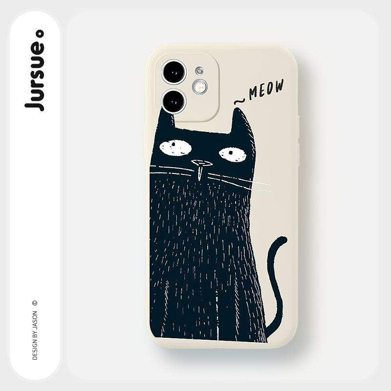 JURSUE เคสไอโฟน เคสซิลิโคนนุ่มกันกระแทกน่ารักตลก เคสโทรศัพท์ Compatible for iPhone 16 15 14 13 12 11 Pro Max SE 2020 X XR XS 8 7 Plus พลัส Y5020
