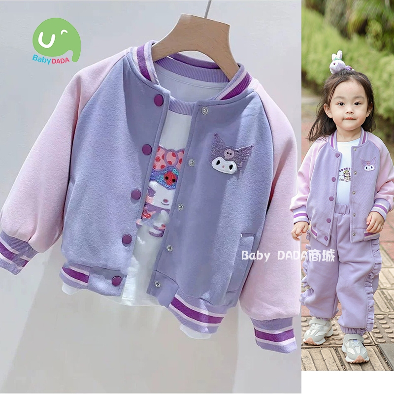 [พร้อมส่ง] เสื้อแจ็กเก็ตเบสบอล สไตล์เกาหลี แฟชั่นฤดูใบไม้ร่วง สําหรับเด็กผู้หญิง 2-13 ปี 2023