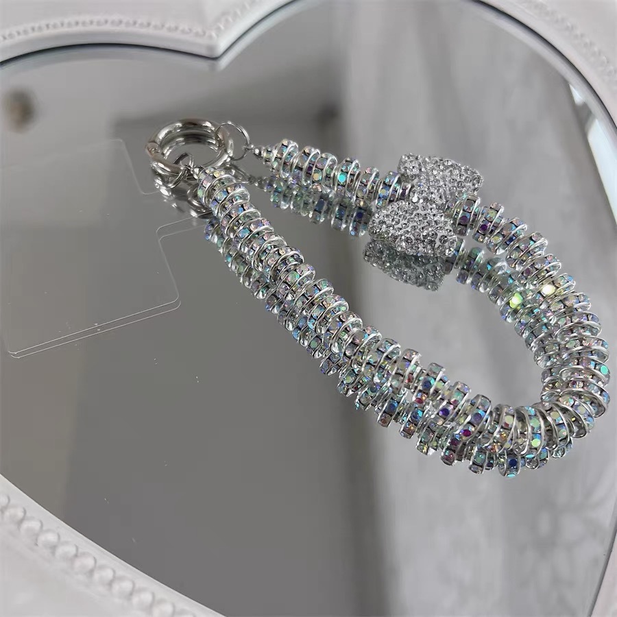 เชือกเส้นเล็กโซ่เคสโทรศัพท์มือถือ จี้กระเป๋าละเอียดอ่อน rhinestone สั้น เชือกเส้นเล็กเคสโทรศัพท์มือถ