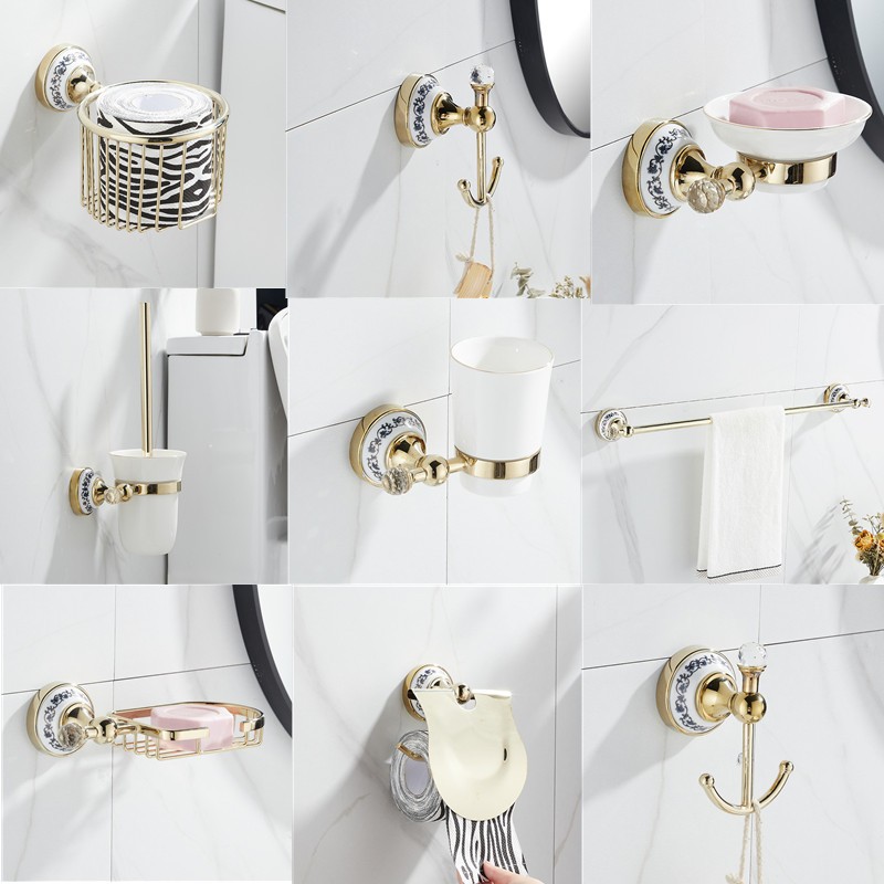 Biggers ตะกร้าใส่สบู่ กระดาษทิชชู่ สีทอง สําหรับห้องน้ํา