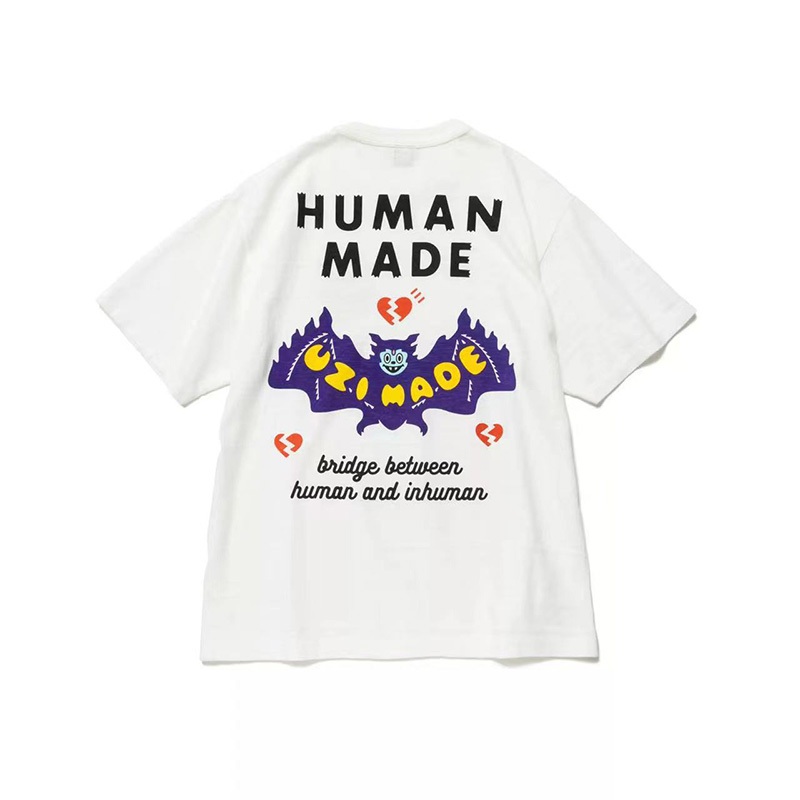 Hip Hop แฟชั่นผ้าฝ้าย HUMAN MADE เสื้อยืดลําลองผู้ชายผู้หญิง Streetwear คุณภาพดีที่สุด Vintage รอบคอ Tops Tee