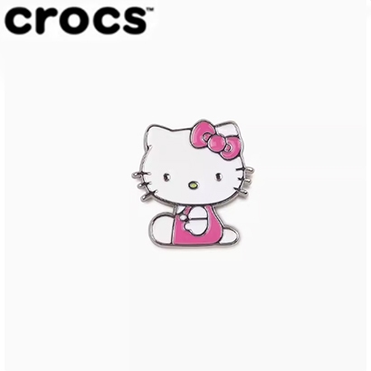 Crocs Crocs Zhibixing Accessories Hole Shoes Flower Karry Wang Junkai Same Style Metal KT Cat Texture ชุดสูทห้าชิ้นอินเทรนด์