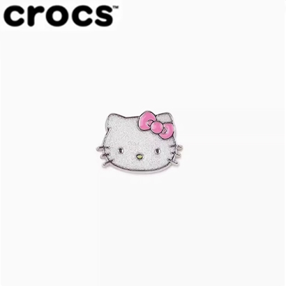Crocs Crocs Zhibixing Accessories Hole Shoes Flower Karry Wang Junkai Same Style Metal KT Cat Texture ชุดสูทห้าชิ้นอินเทรนด์