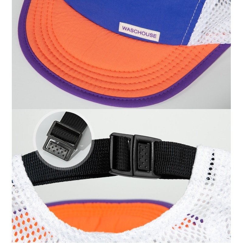 Hatlass หมวกเบสบอล 5 แผง / หมวกกีฬา ตาข่าย ระบายอากาศ ปีกสั้น หมวกปั่นจักรยาน แฟชั่น ซับในหมวกกันน็อค แบบพับได้ - รูปที่ 4