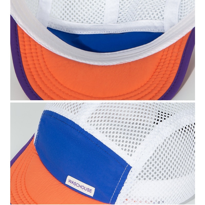 Hatlass หมวกเบสบอล 5 แผง / หมวกกีฬา ตาข่าย ระบายอากาศ ปีกสั้น หมวกปั่นจักรยาน แฟชั่น ซับในหมวกกันน็อค แบบพับได้ - รูปที่ 5