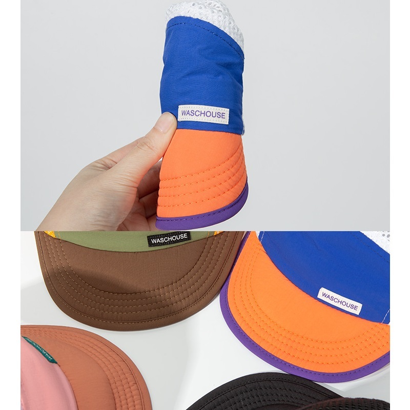 Hatlass หมวกเบสบอล 5 แผง / หมวกกีฬา ตาข่าย ระบายอากาศ ปีกสั้น หมวกปั่นจักรยาน แฟชั่น ซับในหมวกกันน็อค แบบพับได้ - รูปที่ 6