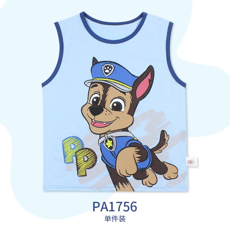 เสื้อแขนกุดเด็ก เสื้อยืดเด็ก ผ้าคอตตอน 100% เนื้อผ้าดี  (PAW Patrol)