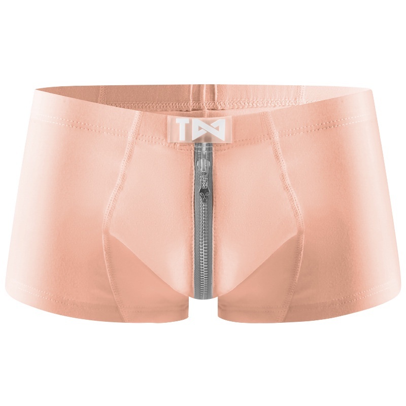 กางเกงบ็อกเซอร์ ชุดนอน ผ้าฝ้าย มีซิป สําหรับผู้ชาย