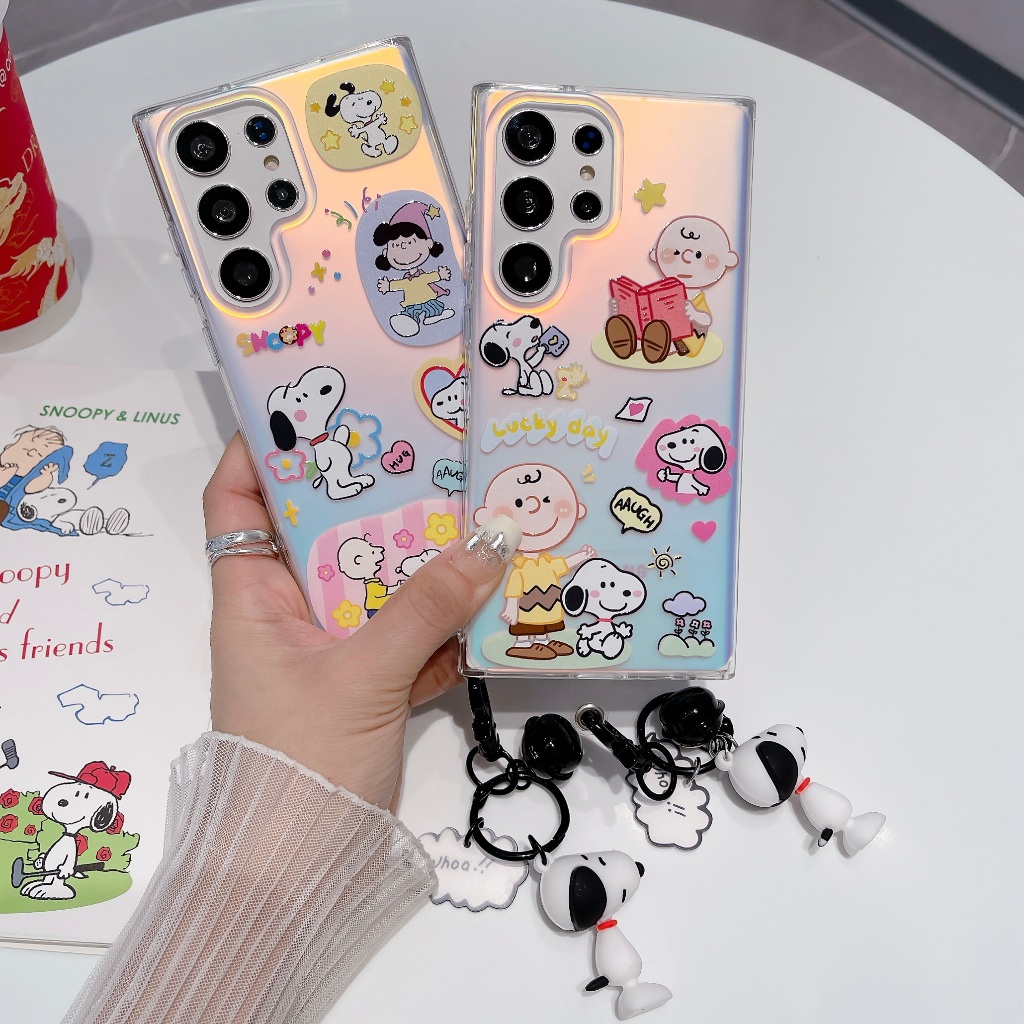 การ์ตูนน่ารัก ครอบครัวสนู้ปปี้ ซองโทรศัพท์ Samsung Galaxy S25 Ultra S25 S24 Ultra S24 Plus S24FE S23 Ultra S23 Plus S23FE S22Ultra S22Plus A52 A53 A54 A55 A15 A34 A05S 5G Case เคสโทรศัพท์ใหม่ โซ่แขวนการ์ตูน 3 มิติ สองด้าน IMD ป้องกันการตก เคสมือถือซัมซุง