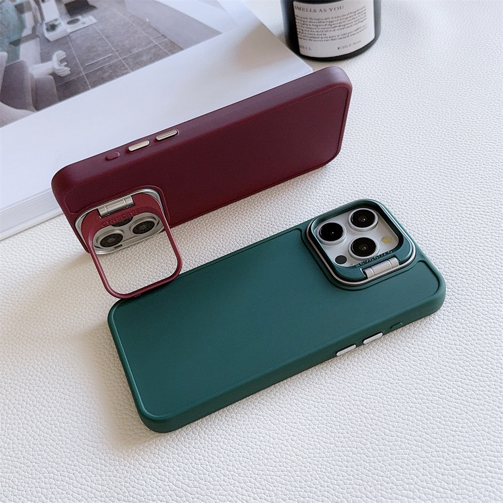 เคสโทรศัพท์มือถือแบบนิ่ม TPU กันกระแทก พร้อมที่ตั้งวางกล้อง สําหรับ iPhone 14 Pro Max 12 11 13 15 Plus 6 7 Plus X XS XR SE 2020