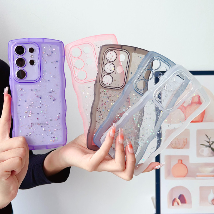 แฟชั่น Pink Star โปร่งใส Dropping ซิลิโคน Anti drop และ Anti slip เคสโทรศัพท์เหมาะสําหรับ SamsungGalaxy S20 S21 S22 S23 S24 Plus Pro Ultra S24 + S21FE S23FE Note20 20Ultra