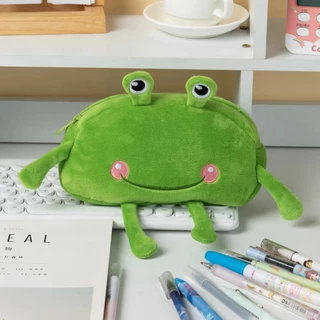 Letit | 💚【กระเป๋าดินสอเกาหลีน่ารัก】ลายกบสุดคิ้วท์ ใส่ของเยอะ สีสันสดใส เครื่องเขียนkawaii🐸