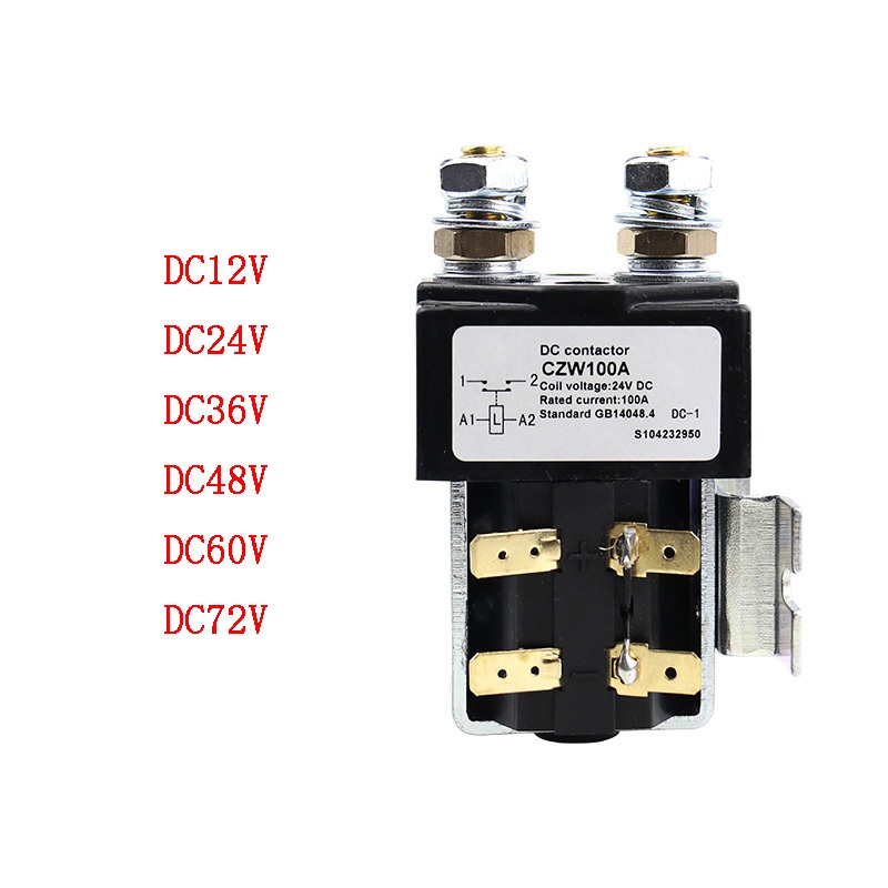 100A DC Contactor CZW100A รีเลย์ 12V 24V 36V 48V 72V สําหรับรถยนต์ไฟฟ้ารถยกรถบรรทุกเรือแบตเตอรี่