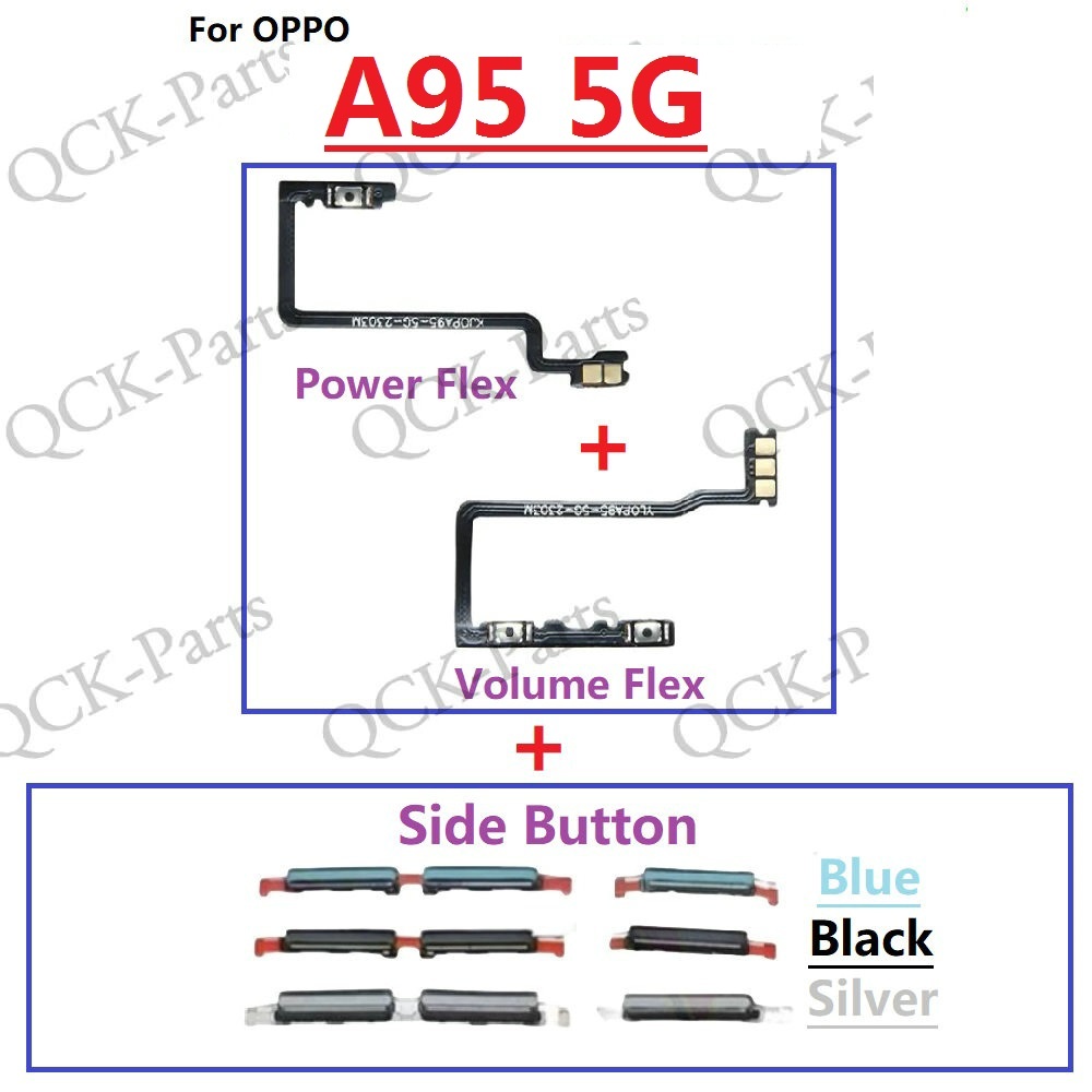 สายเคเบิ้ลปุ่มกดปรับระดับเสียง แบบยืดหยุ่น แบบเปลี่ยน สําหรับ OPPO A95 5G