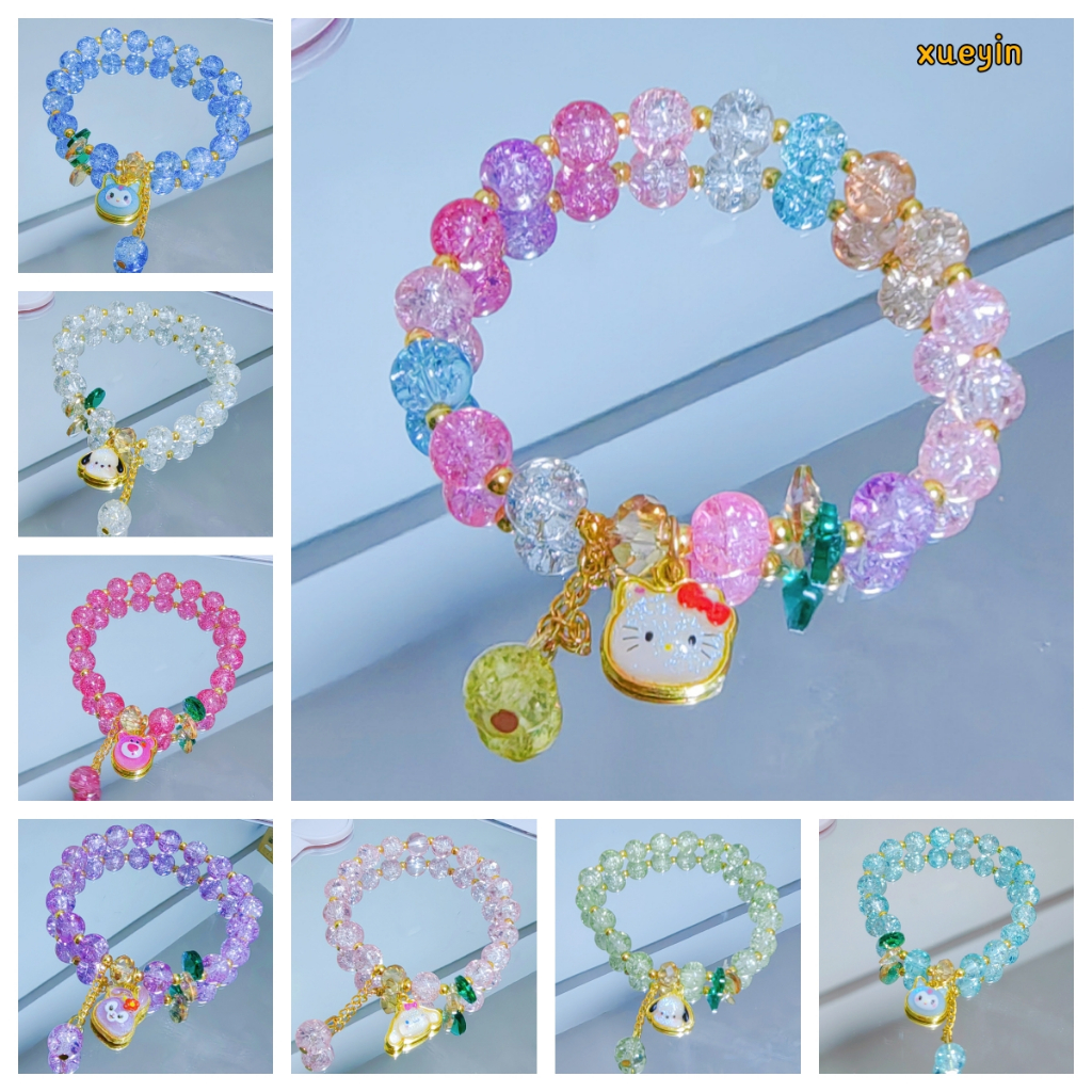 สร้อยข้อมือ ประดับลูกปัดหยก ลายการ์ตูนสัตว์ และสตรอเบอร์รี่ และหมีน่ารัก สําหรับผู้หญิง