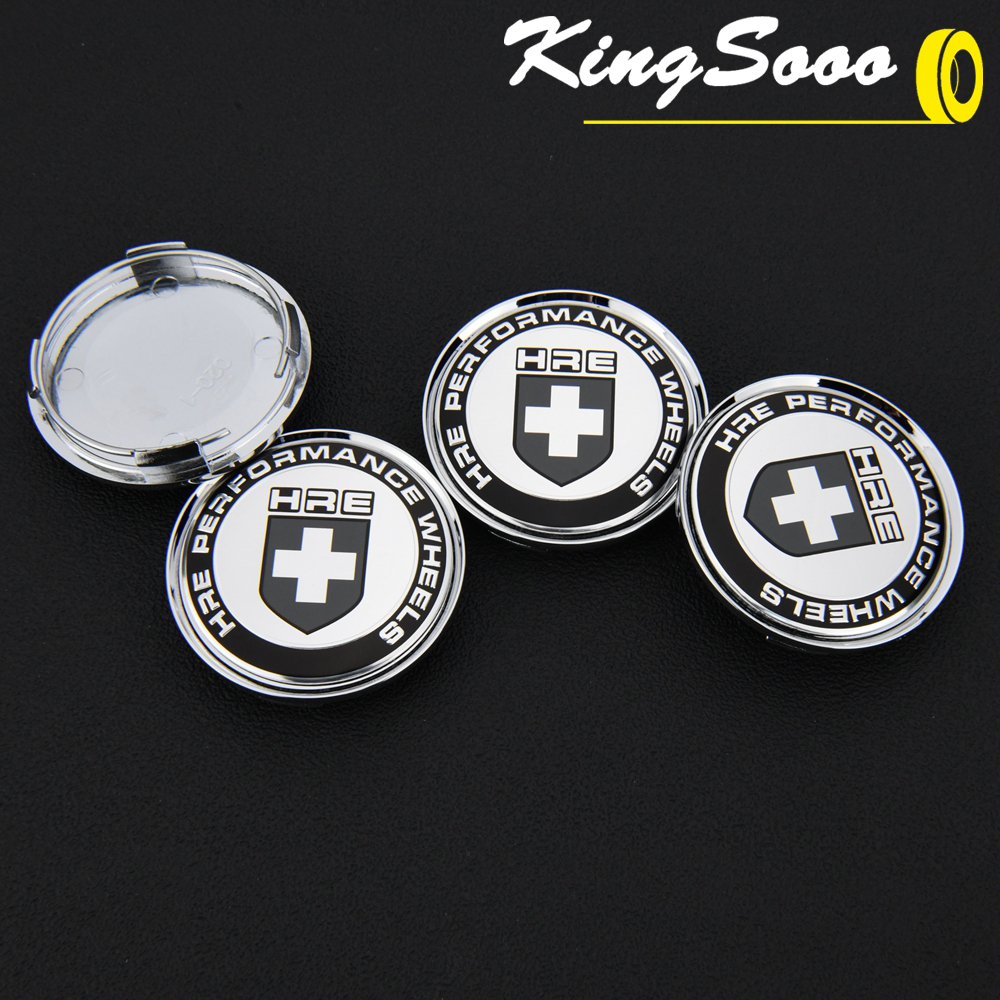 1ห่อ/4ตัว เส้นผ่าศูนย์กลางภายนอก 63มม(ขนาดขา 58มม)ฝาครอบดุมล้อ สติ๊กเกอร์ HRE โลโก้ ฝาปิดดุมล้อ สําห